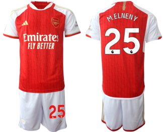 Moški Nogometni dresi kompleti Arsenal Domači 2023-24 rdeča bela Mohamed Elneny 25