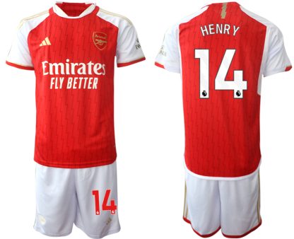 Moški Nogometni dresi kompleti Arsenal Domači 2023-24 rdeča bela Thierry Henry 14