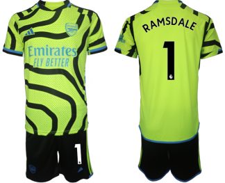 Poceni Moški Nogometni dresi kompleti Arsenal Gostujoči 2023-24 Aaron Ramsdale 1