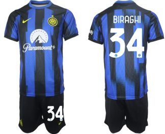 Poceni Moški Nogometni dresi kompleti Inter Milan Domači 2023 2024 Cristiano Biraghi 34
