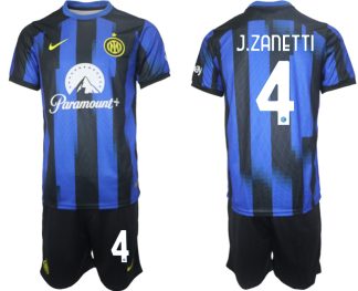 Poceni Moški Nogometni dresi kompleti Inter Milan Domači 2023 2024 Javier Zanetti 4
