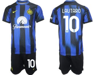 Poceni Moški Nogometni dresi kompleti Inter Milan Domači 2023 2024 Lautaro Martinez 10
