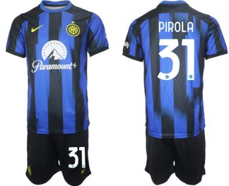 Poceni Moški Nogometni dresi kompleti Inter Milan Domači 2023 2024 Lorenzo Pirola 31