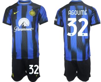 Poceni Moški Nogometni dresi kompleti Inter Milan Domači 2023 2024 Lucien Agoume 32