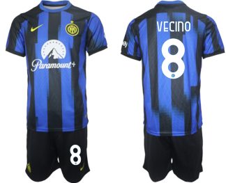 Poceni Moški Nogometni dresi kompleti Inter Milan Domači 2023 2024 Matias Vecino 8