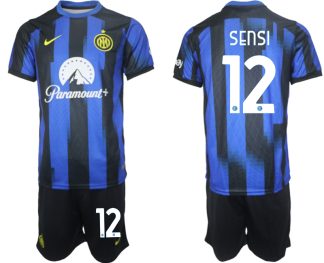 Poceni Moški Nogometni dresi kompleti Inter Milan Domači 2023 2024 Stefano Sensi 12