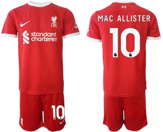 Poceni Moški Nogometni dresi kompleti Liverpool Domači 2023 2024 tisk Alexis Mac Allister 10
