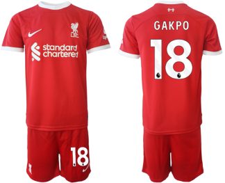 Poceni Moški Nogometni dresi kompleti Liverpool Domači 2023 2024 tisk Cody Gakpo 18