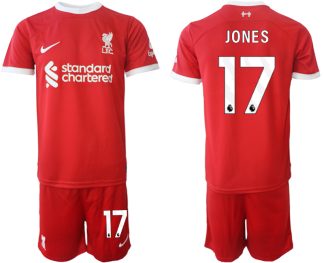 Poceni Moški Nogometni dresi kompleti Liverpool Domači 2023 2024 tisk Curtis Jones 17