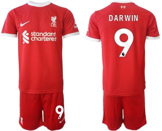 Poceni Moški Nogometni dresi kompleti Liverpool Domači 2023 2024 tisk Darwin Nunez 9