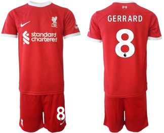 Poceni Moški Nogometni dresi kompleti Liverpool Domači 2023 2024 tisk Steven Gerrard 8