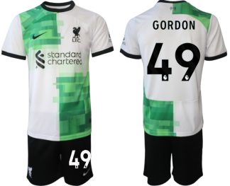 Poceni Moški Nogometni dresi Liverpool Gostujoči 2023 2024 Kaide Gordon 49