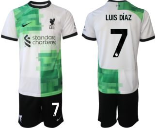 Poceni Moški Nogometni dresi Liverpool Gostujoči 2023 2024 Luis Diaz 7