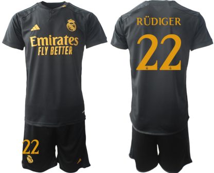 Antonio Rudiger 22 Moški Nogometni dresi kompleti Real Madrid Tretji 2023 2024