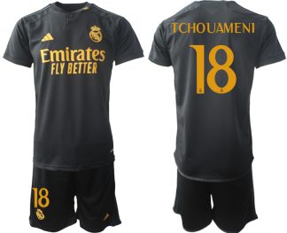 Aurelien Tchouameni 18 Moški Nogometni dresi kompleti Real Madrid Tretji 2023 2024