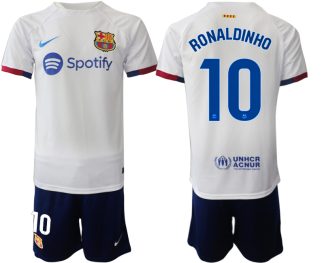 Kje Kupiti Moški Nogometni dresi kompleti Barcelona Gostujoči 2023-24 Ronaldinho 10