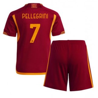Lorenzo Pellegrini #7 Otroški Nogometni dresi kompleti AS Roma Domači 2023 2024