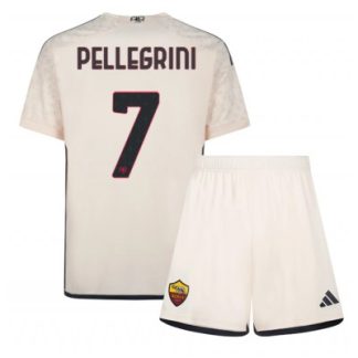 Lorenzo Pellegrini #7 Otroški Nogometni dresi kompleti AS Roma Gostujoči 2023 2024