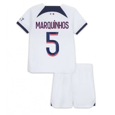 Marquinhos 5 Otroški Nogometni dresi kompleti Paris Saint-Germain PSG Gostujoči 2023 2024