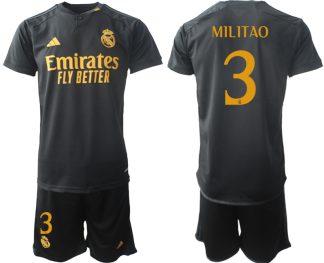 Moški Nogometni dresi kompleti Real Madrid Tretji 2023-24 Eder Militao 3