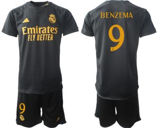 Moški Nogometni dresi kompleti Real Madrid Tretji 2023-24 Karim Benzema 9
