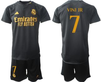 Moški Nogometni dresi kompleti Real Madrid Tretji 2023-24 Vinicius Junior 7