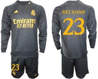 Moški Nogometni dresi Real Madrid Tretji Dolgi Rokav + Kratke hlače 2023 2024 David Beckham 23