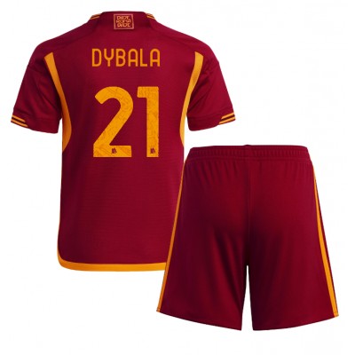 Paulo Dybala #21 Otroški Nogometni dresi kompleti AS Roma Domači 2023 2024