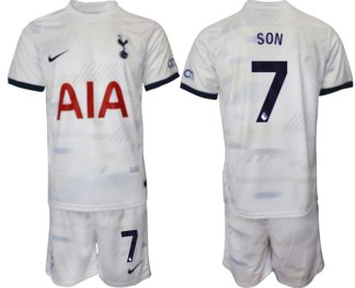 Son Heung-min 7 Moški Nogometni dresi Tottenham Hotspur Domači bela 2023 2024