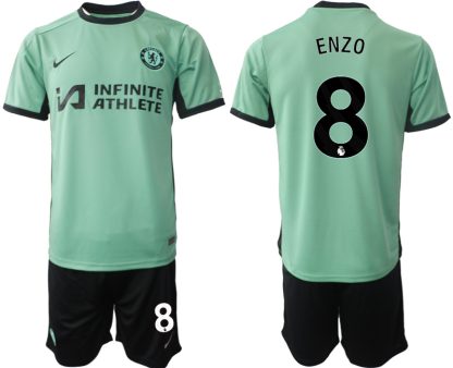 Poceni Moški Nogometni dresi kompleti Chelsea Tretji 2023 2024 Enzo Fernández 8