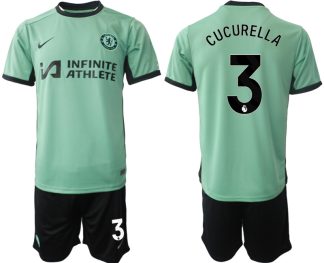 Poceni Moški Nogometni dresi kompleti Chelsea Tretji 2023 2024 Marc Cucurella 3