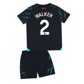 Otroški Nogometni dresi kompleti za otroke Manchester City Tretji 2023-24 Kyle Walker 2