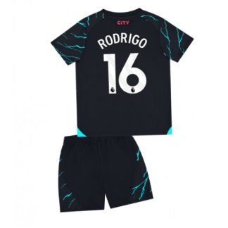 Otroški Nogometni dresi kompleti za otroke Manchester City Tretji 2023-24 Rodri Hernandez 16