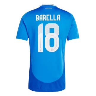 Moški Nogometni dresi Italija Domači Euro 2024 tisk Nicolo Barella 18