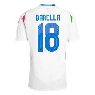 Moški Nogometni dresi Italija Gostujoči Euro 2024 tisk Nicolo Barella 18