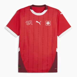 Moški Nogometni dresi Švica Domači Euro 2024 rdeča Kratek Rokav