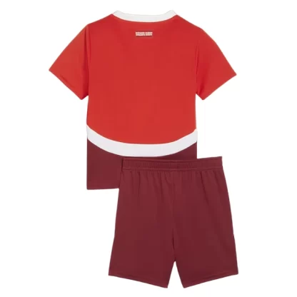 Otroški Nogometni dresi Švica Domači Euro 2024 rdeča Kratek Rokav + Kratke hlače-1