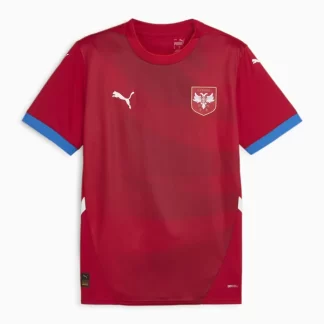 Poceni Moški Nogometni dresi Srbija Domači Euro 2024 rdeča Kratek Rokav