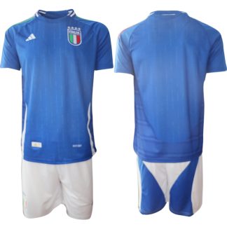 Moški Nogometni dresi kompleti Italija Domači 2024-25 Kratek Rokav + Kratke hlače