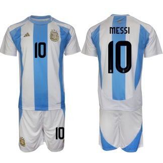 Poceni Moški Nogometni dresi Argentina Domači 2024-25 z lastnim tiskom Lionel Messi