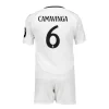 Otroški Nogometni dresi kompleti Real Madrid Domači 2024-25 Eduardo Camavinga 6