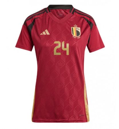 Ženski Nogometni dresi Belgija Domači EP 2024 Kratek Rokav Amadou Onana 24-1
