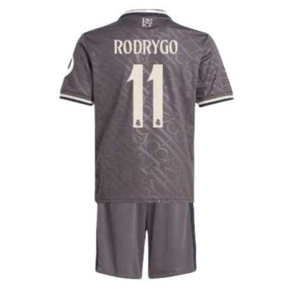 Otroški Nogometni Dresi Kompleti za otroke Real Madrid Tretji 2024-25 Rodrygo Goes 11