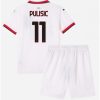 Otroški Nogometni Dresi Kompleti za otroke AC Milan Gostujoči 2024-25 bela Christian Pulisic 11