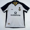 Moški Retro Nogometni dresi Manchester United 2001-02 bela rumena Kratek Rokav-1