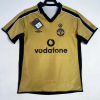 Moški Retro Nogometni dresi Manchester United 2001-02 bela rumena Kratek Rokav-2