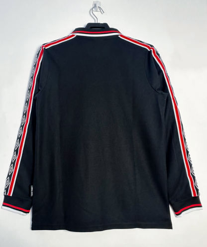 Moški Retro Nogometni dresi Manchester United črna 1998 Dolgi Rokav-1