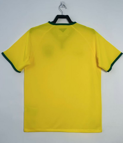 Poceni Retro Nogometni dresi Brazilija Domači 2014 rumena Kratek Rokav-1