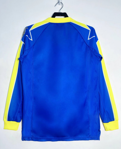 Retro Nogometni dresi Juventus Gostujoči 1997-99 modra rumena Dolgi Rokav-1