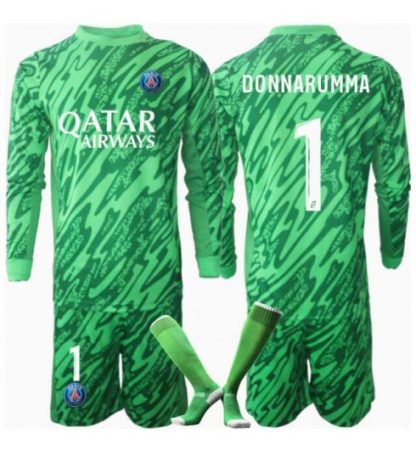 Otroški Nogometni Dresi Kompleti Paris Saint-Germain PSG Vratar Domači 2024-25 Gianluigi Donnarumma 1